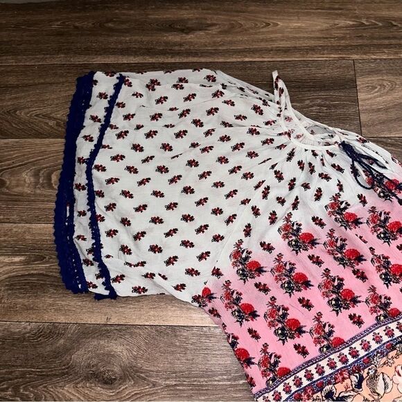 Raga tunic bohemian- hippy, India, butterfly sleeve cold shoulder sz L - Picture 11 of 16